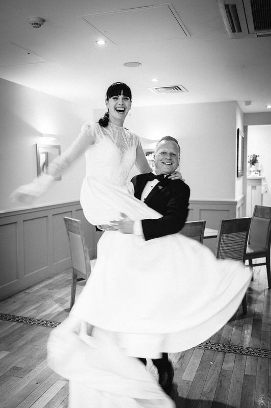 happy bride and groom on their wedding day